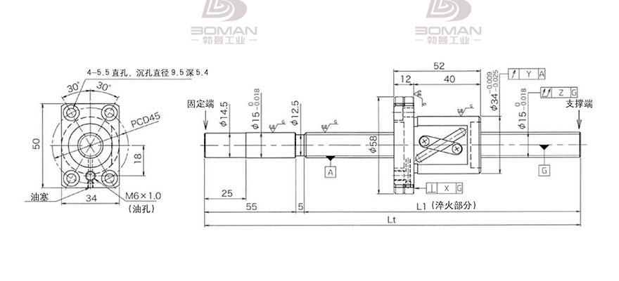 KURODA GG1510DS-BALR-0600A c5级精密研磨丝杆黑田