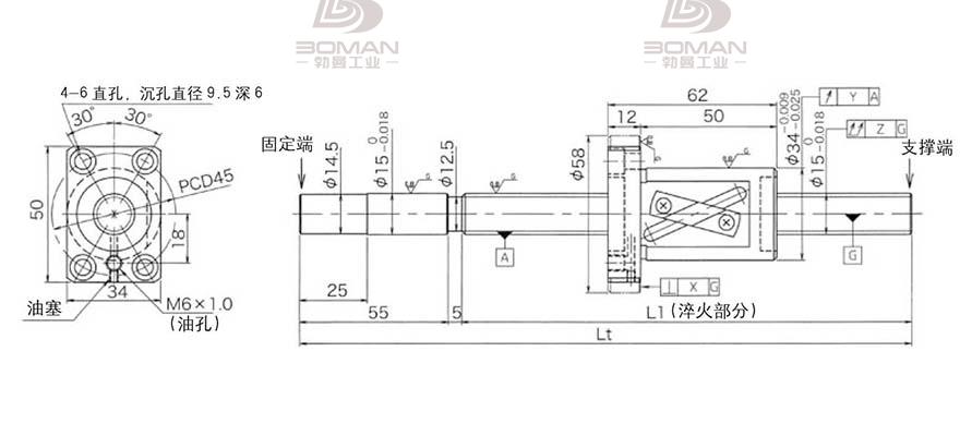 KURODA GG1520AS-BALR-1300A 日本黑田滚珠丝杠型号规格