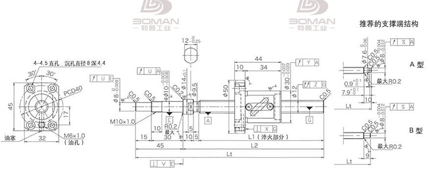 KURODA GP1205DS-BALR-0450B-C3S 黑田丝杆精度